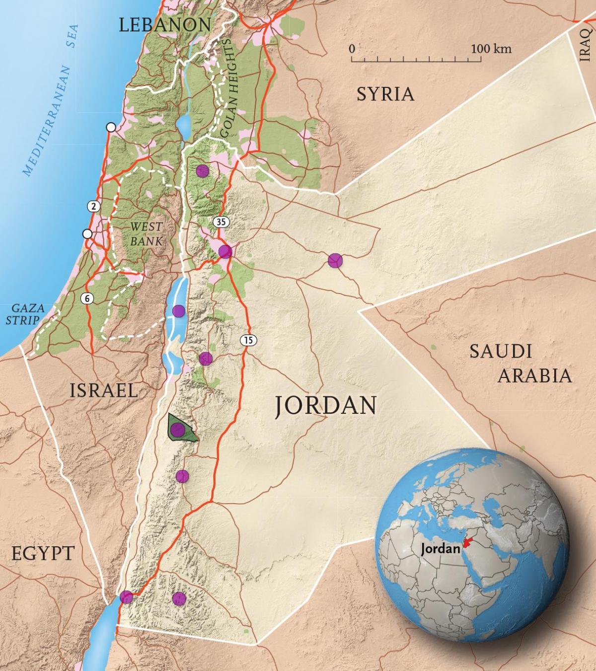 királyság Jordan térkép