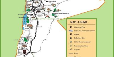 Térkép Jordan turisztikai oldalak