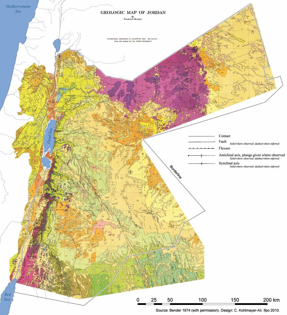 térkép Jordan geológia