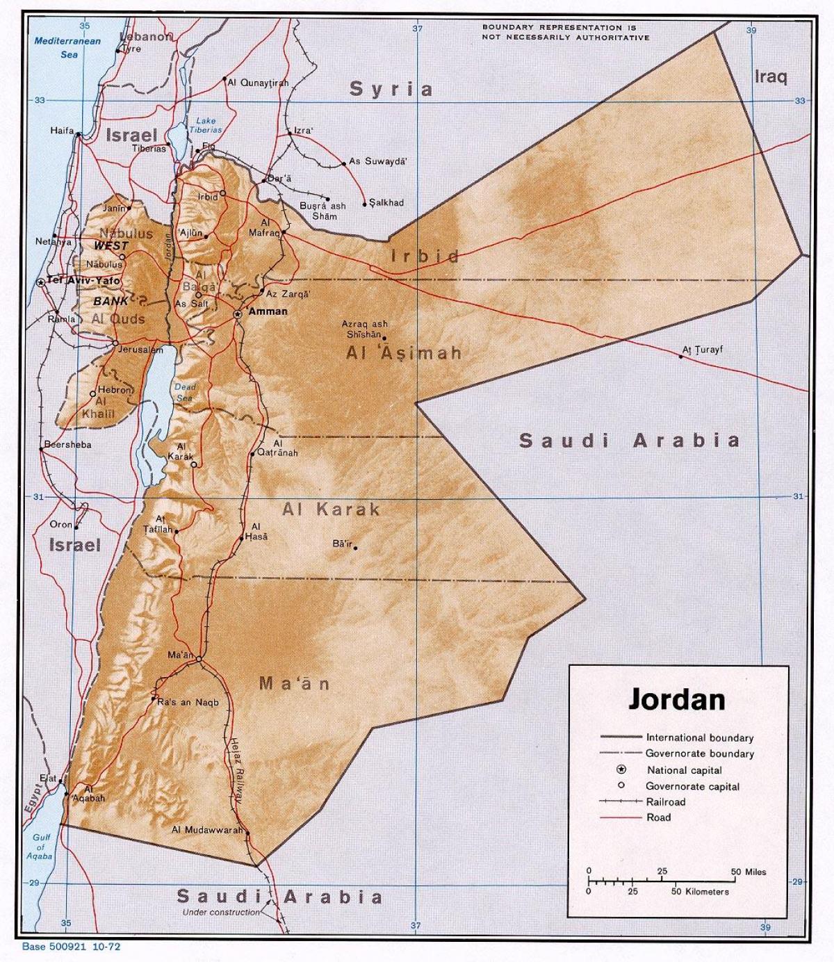 térkép mutatja Jordan