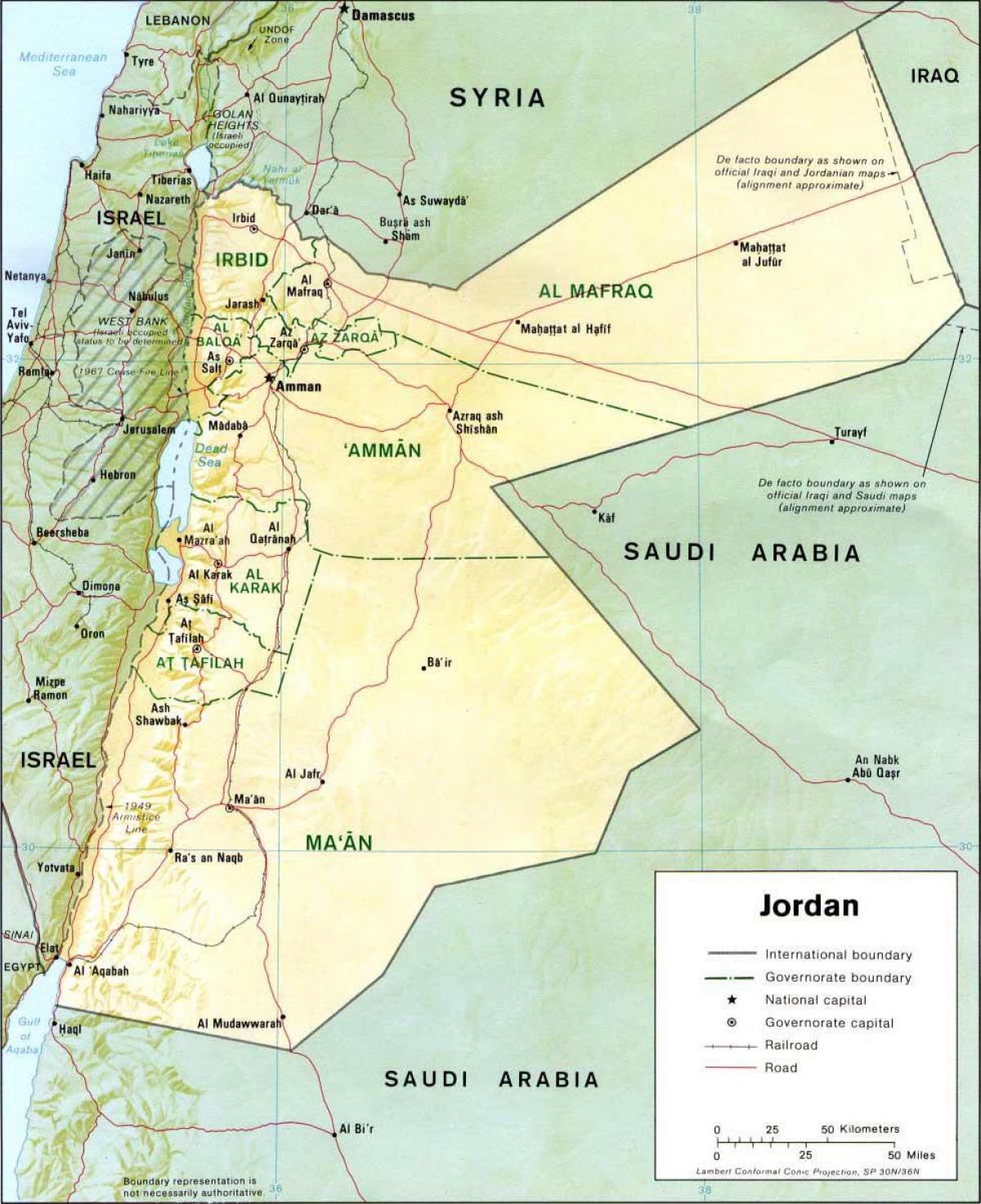 részletes térkép Jordan