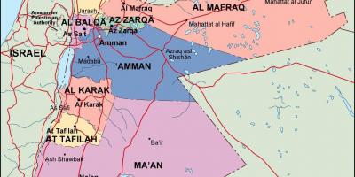 Térkép Jordan politikai